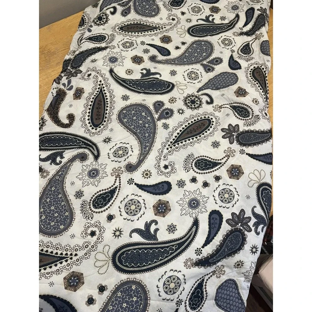 IKEA SOTBLOMSTER Blue Tan Brown Paisley Medallion FULL Duvet Cover 82 X‎ 82